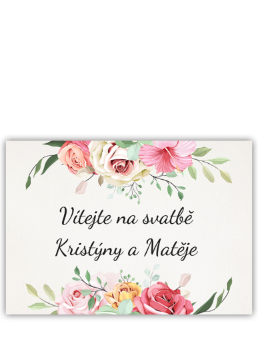 Svatební uvítací karta ve formátu A3. Blesková tvorba. - Craft floral